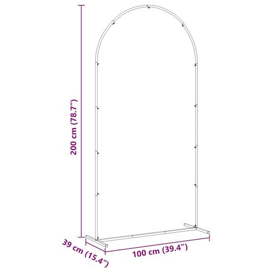 Arche de cérémonie en acier blanc pour mariage et décoration de jardin 100x200 cm - ComfortXL Outdoor Living - Image 9