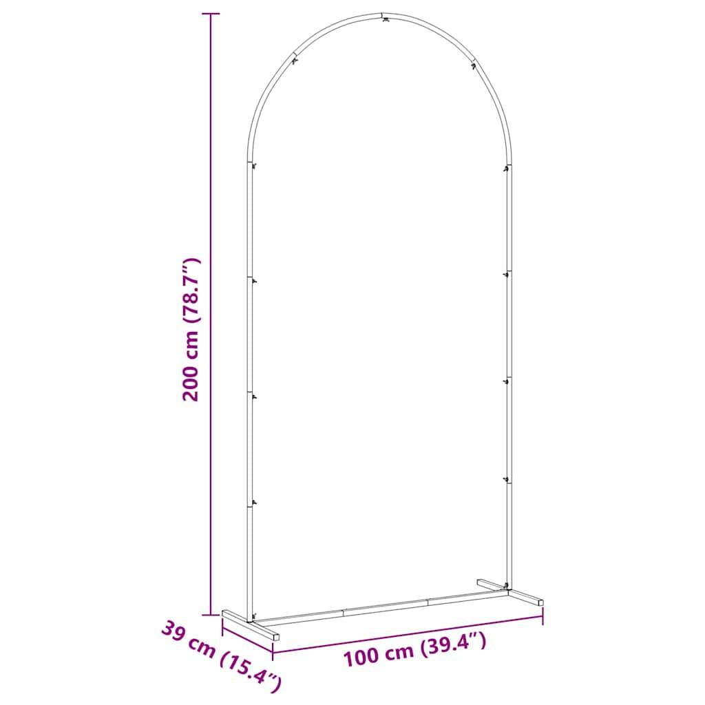 Arche de cérémonie en acier blanc pour mariage et décoration de jardin 100x200 cm - ComfortXL Outdoor Living - Image 9