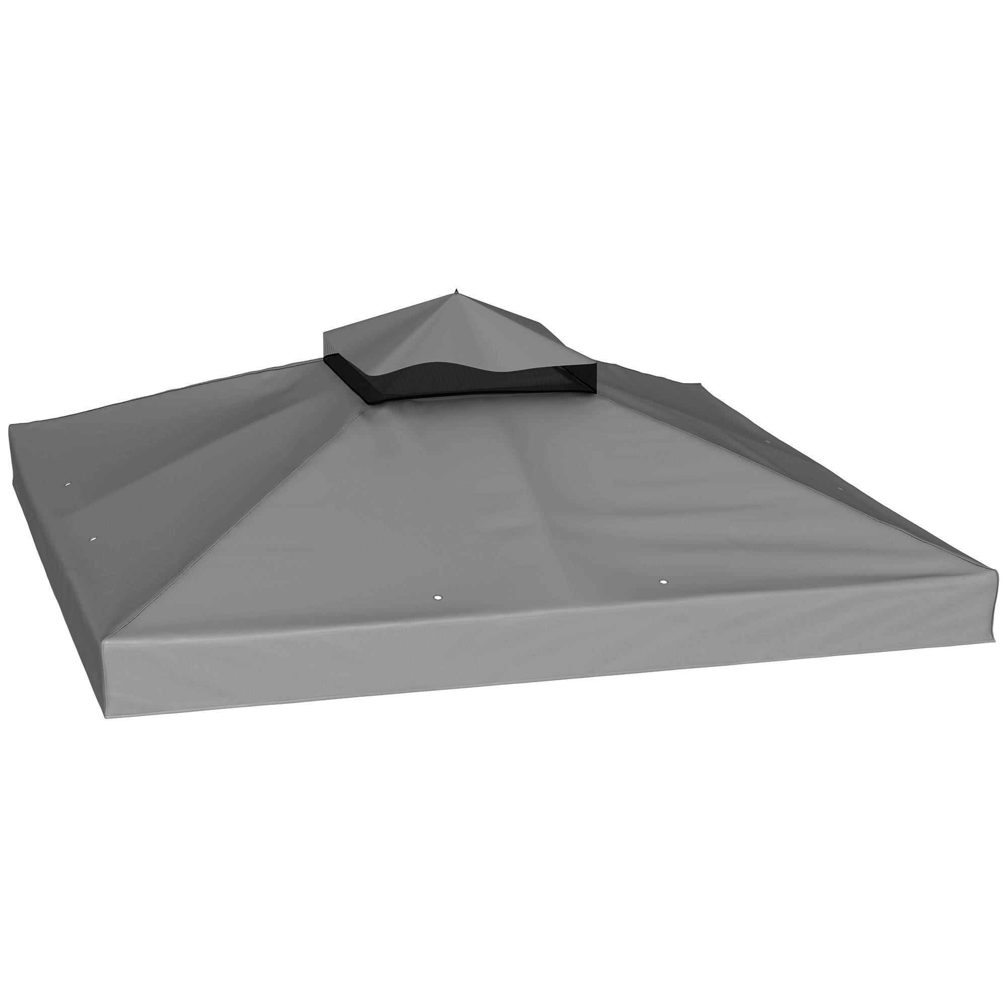 Outsunny - Toile de rechange pour tonnelle 3x3m 2 niveaux protection UV UPF30+ revêtement PVC 370g/m² étanche trous de drainage gris foncé - Outsunny - Image 1