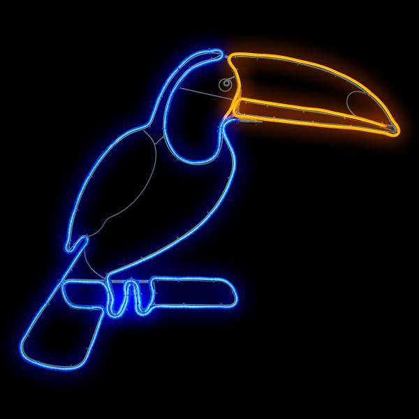 Lotti - Lampe néon déco toucan 560 LED bleu et orange 90x95 cm IP44 24V Lotti - Imagen 4