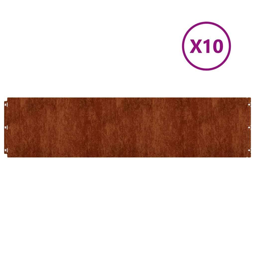Bordure pelouse acier corten jardins cours blocage racines 10,3m x 25cm rouillé - ComfortXL Outdoor Living - Image 2