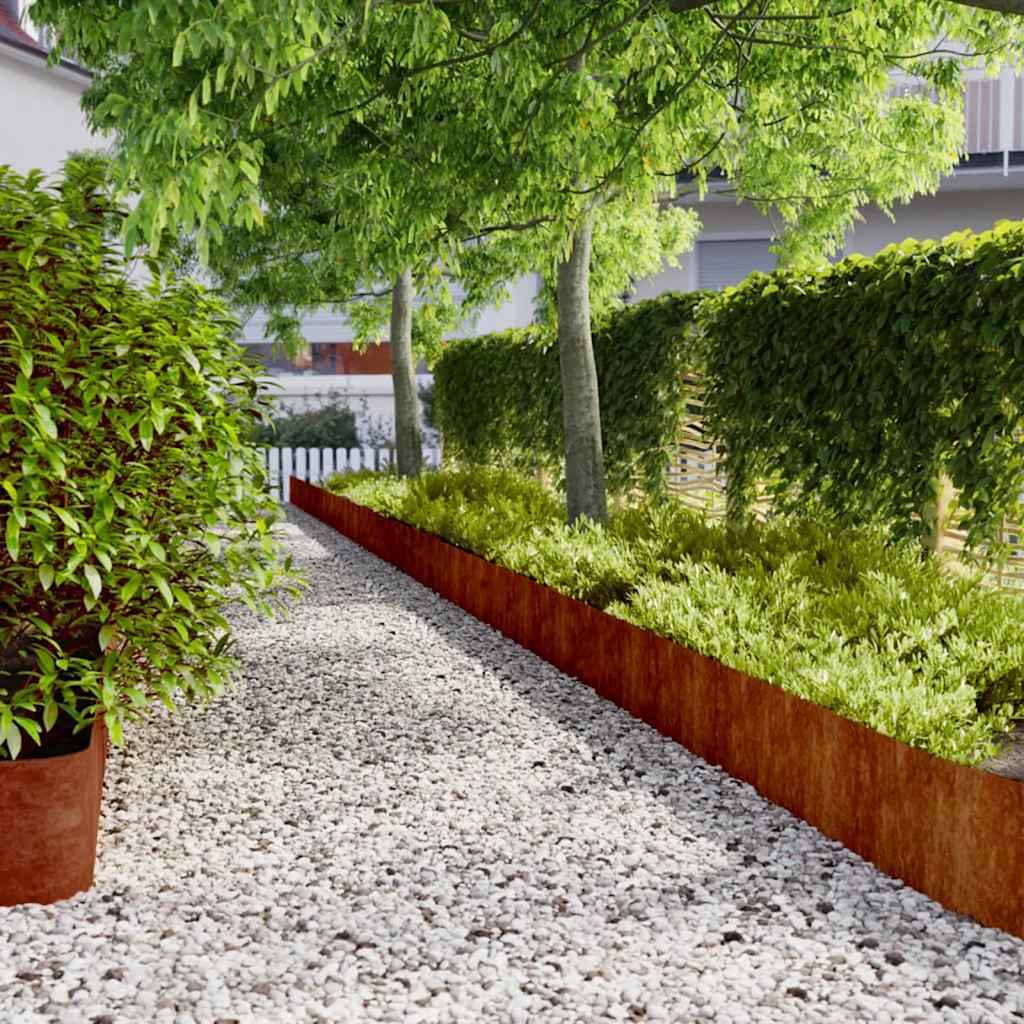 Bordure pelouse acier corten jardins cours blocage racines 10,3m x 25cm rouillé - ComfortXL Outdoor Living - Image 1
