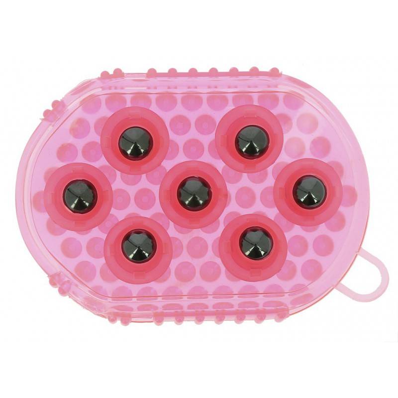 Gant double face étrille et massage rose - Imagen 1