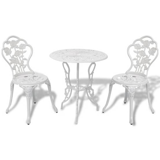 Vidaxl - Ensemble de bistro 3 pcs-Salons de jardin Aluminium coulé Blanc 328791 - Image 1