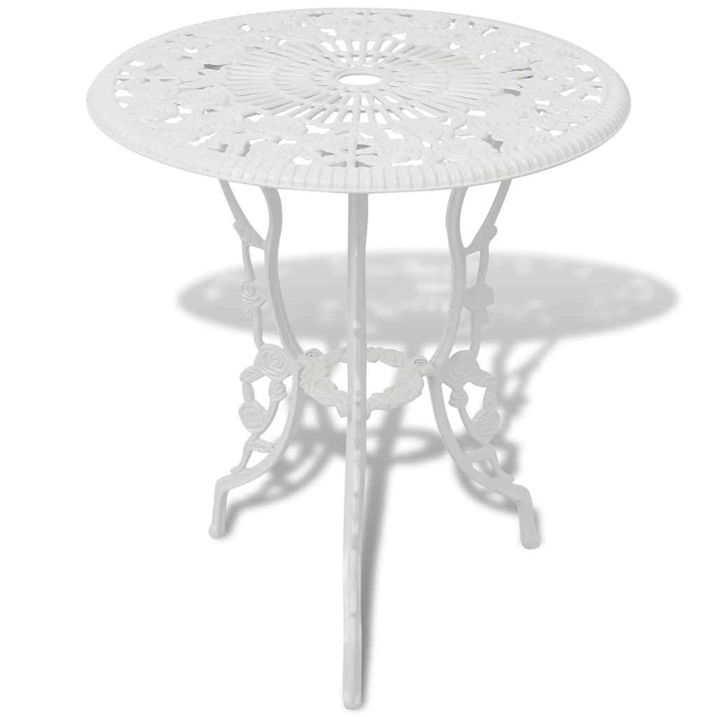 Vidaxl - Ensemble de bistro 3 pcs-Salons de jardin Aluminium coulé Blanc 328791 - Image 2