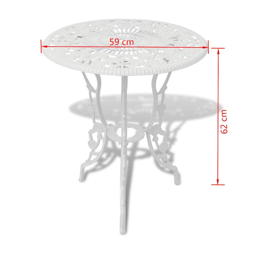 Vidaxl - Ensemble de bistro 3 pcs-Salons de jardin Aluminium coulé Blanc 328791 - Image 9