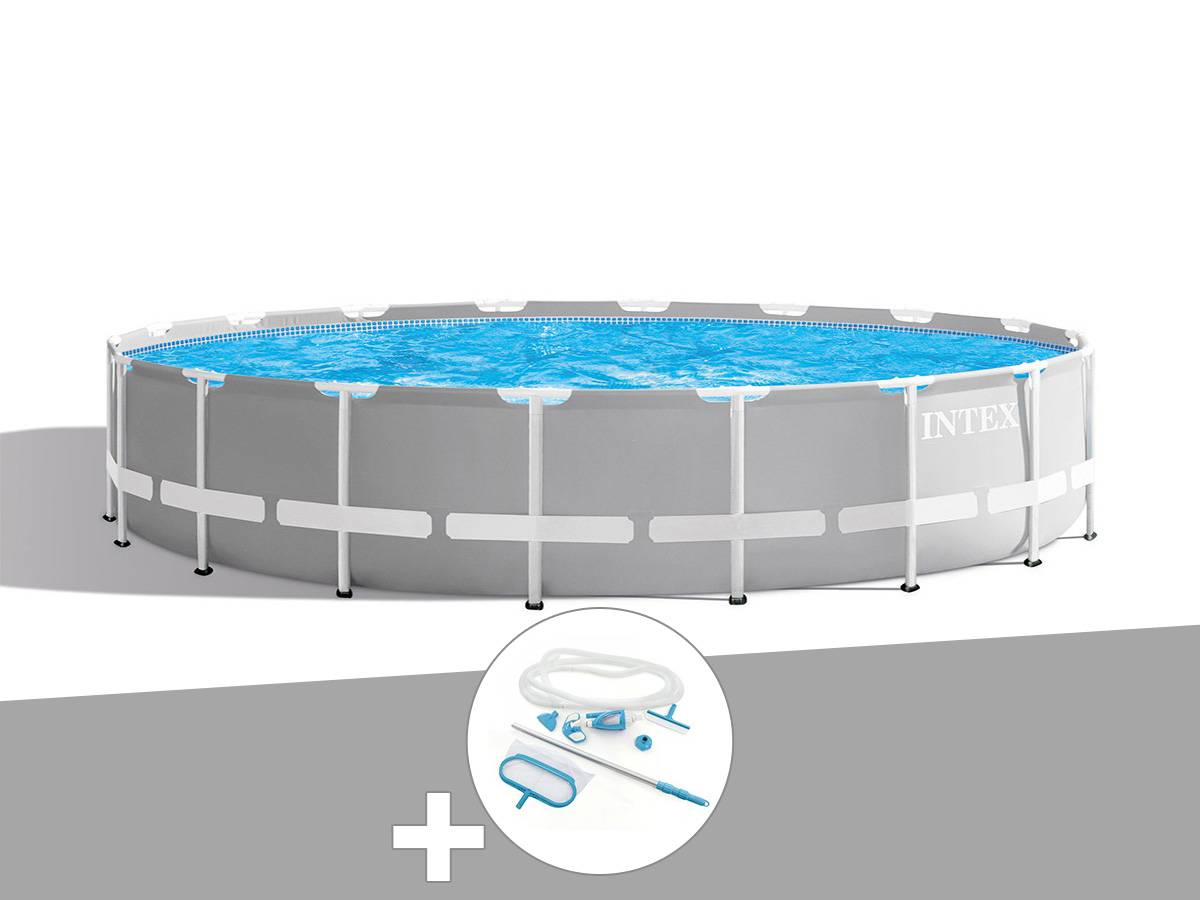Kit piscine tubulaire Intex Prism Frame ronde 5,49 x 1,22 m + Kit d'entretien