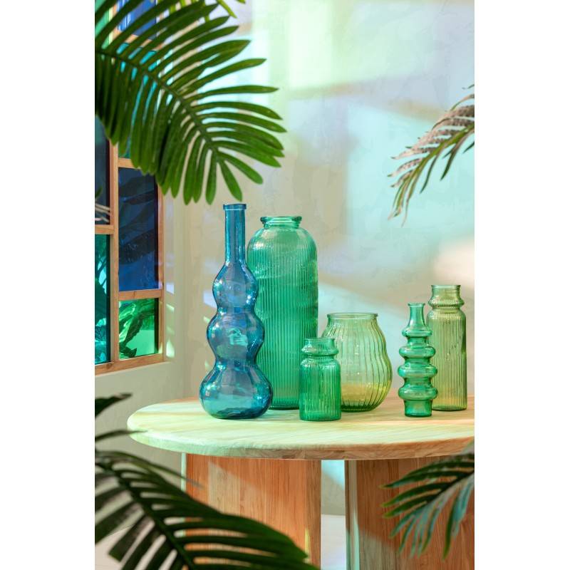 J-Line - Vase en verre vert émeraude 27x27x72 cm - J-Line - Image 3