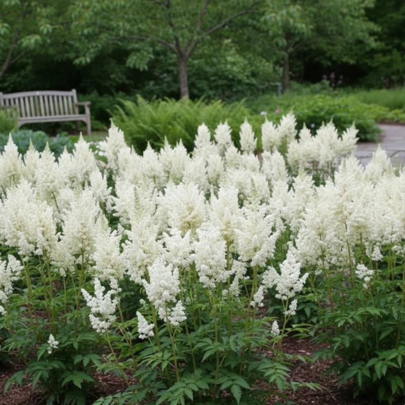 Astilbe d'Arends Bumalda à fleurs Blanche/ - feuillage Caduc - Godet - 5/20 cm - Imagen 1