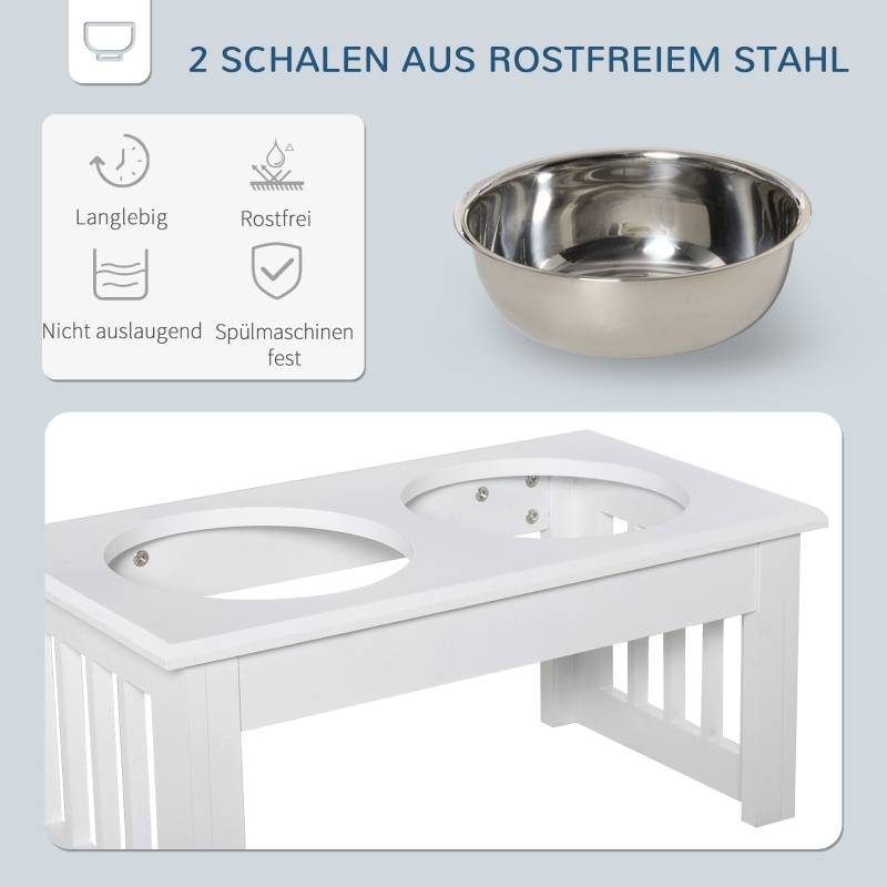 ComfortXL - Porte Gamelle Chien Surélevé Double Bol Inox Alimentation Ergonomique Blanc - ComfortXL Outdoor Living - Image 4