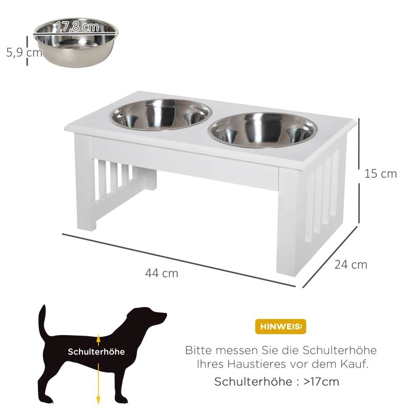 ComfortXL - Porte Gamelle Chien Surélevé Double Bol Inox Alimentation Ergonomique Blanc - ComfortXL Outdoor Living - Image 3