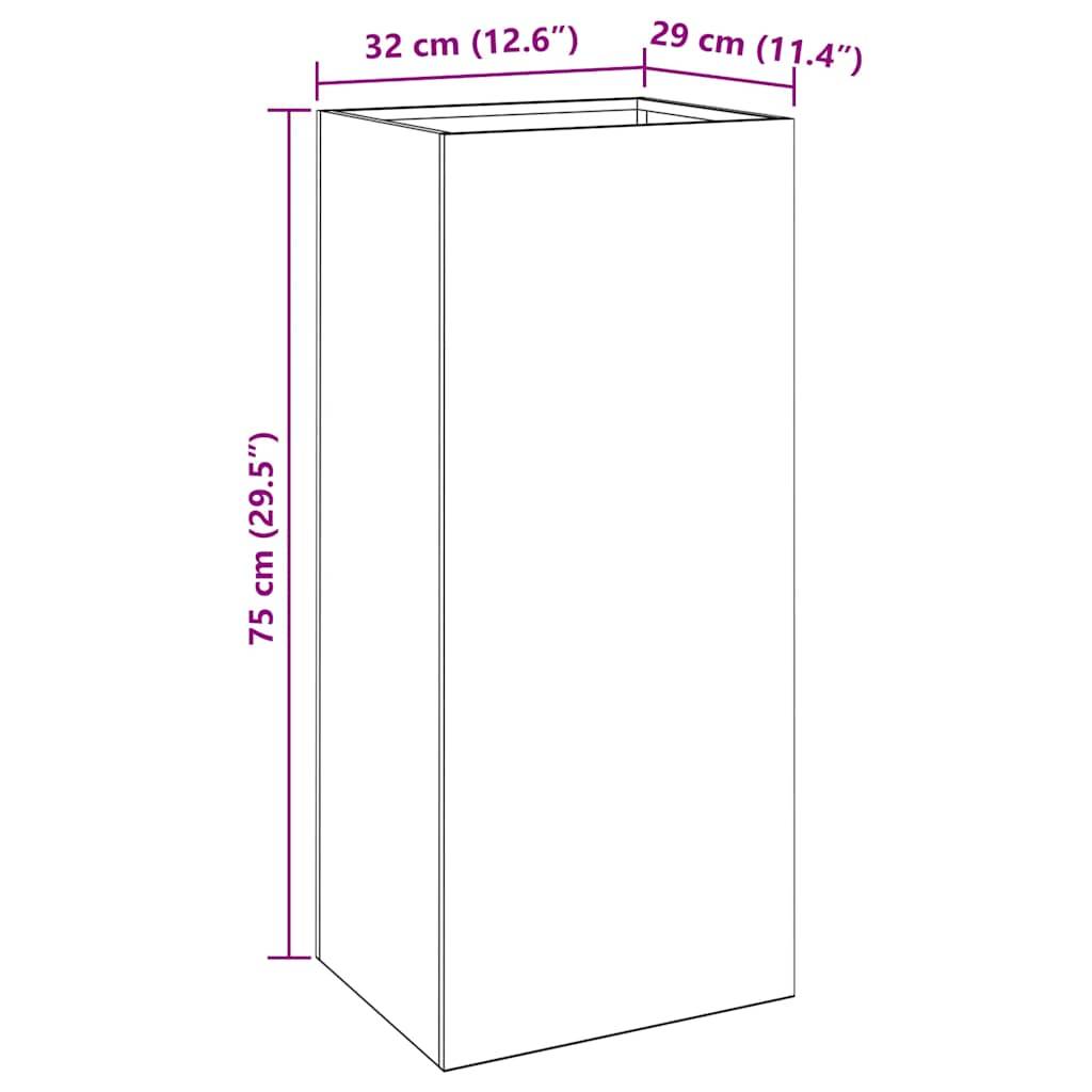 Vidaxl - Jardinière 32x29x75 cm acier corten vidaXL 821553 - Imagen 3