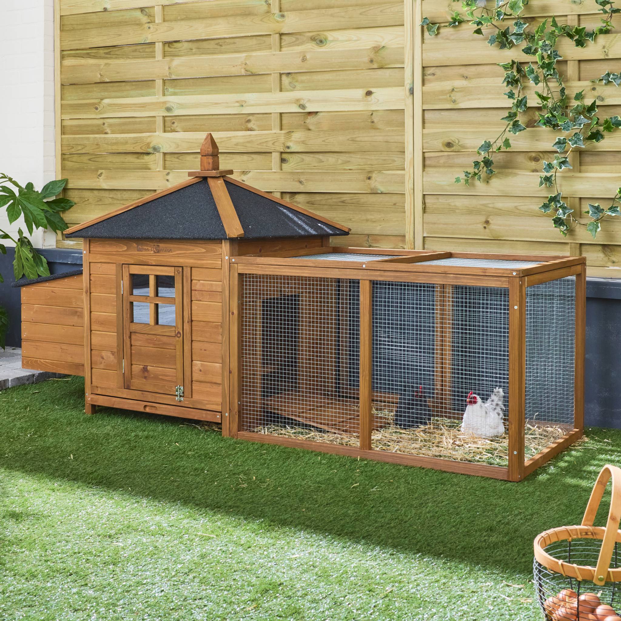 sweeek - Poulailler en bois JAVA. 2 poules. cage à poule avec enclos | sweeek - Image 4