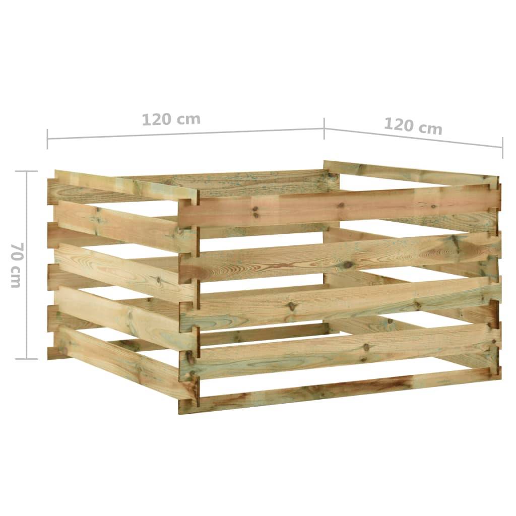 Vidaxl - Composteur de jardin à lattes 120x120x70cm Bois de pin imprégné vidaXL 316060 - Image 3