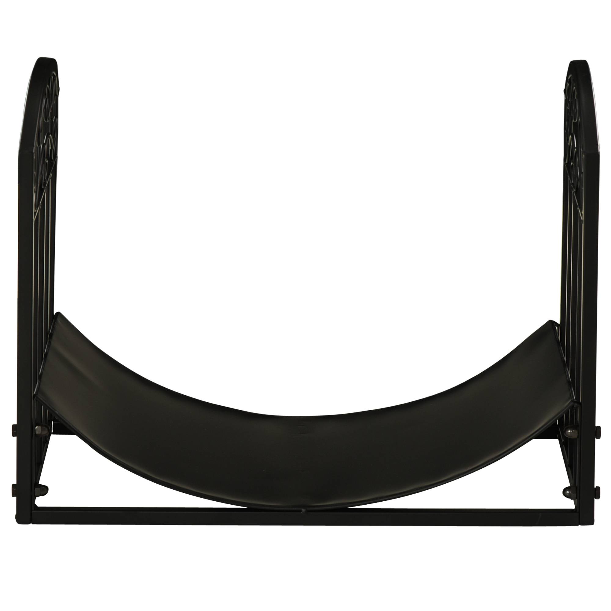 ComfortXL - Porte-bûches de cheminée en métal noir style fer forgé 60,5 x 36 x 46,5 cm pour salon ou terrasse 60 kg - Image 8