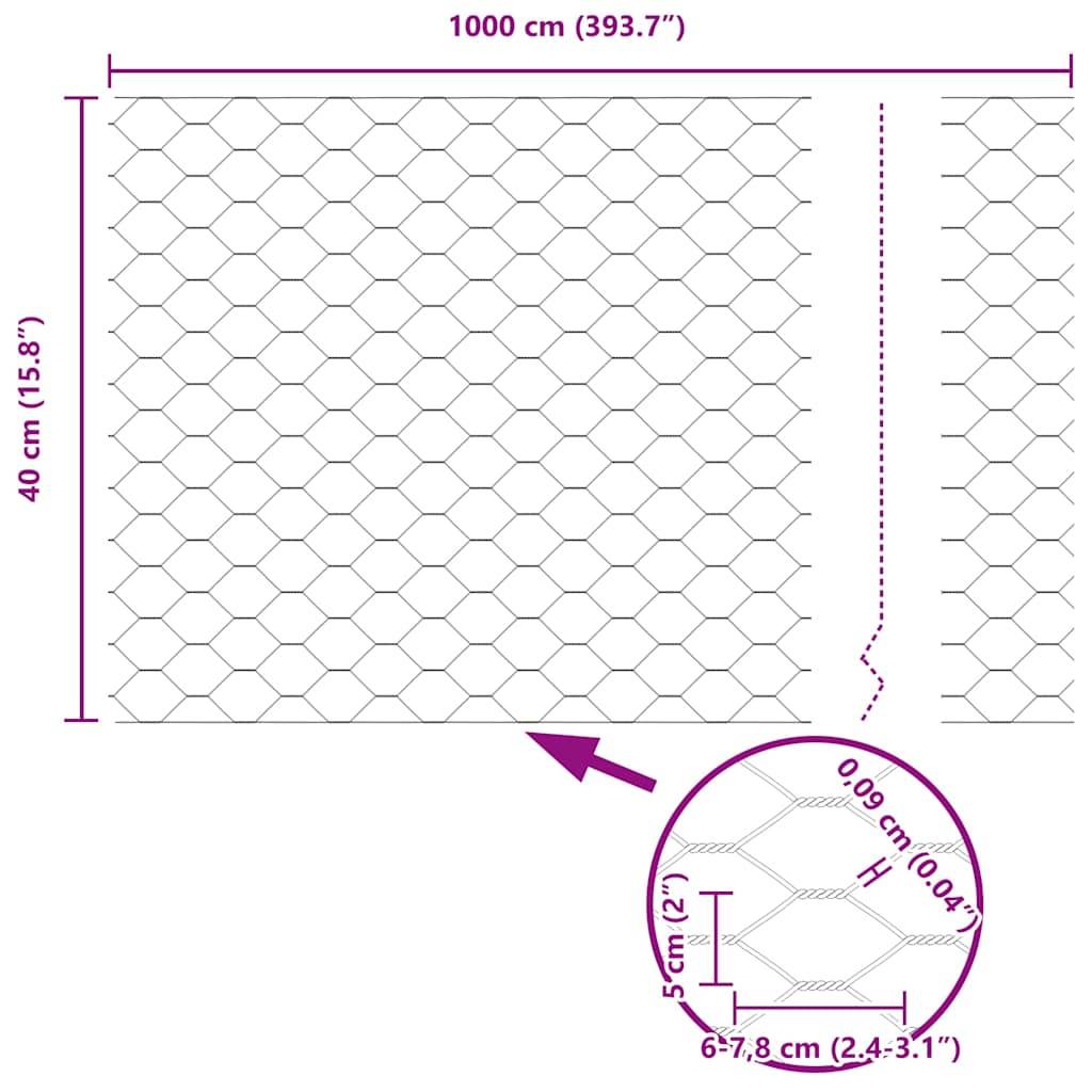 Clôture hexagonale PVC gris 0,4 x 10 m,- PANGIVO - Image 9