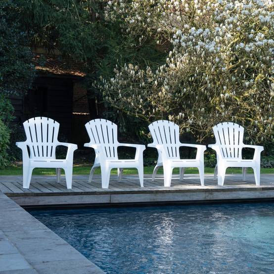 Lot de 4 Fauteuils adirondack Blanc - Image 2