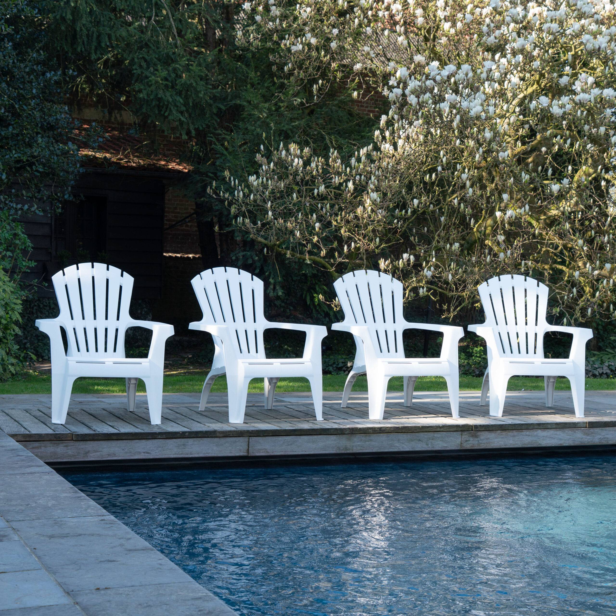 Lot de 4 Fauteuils adirondack Blanc - Image 2