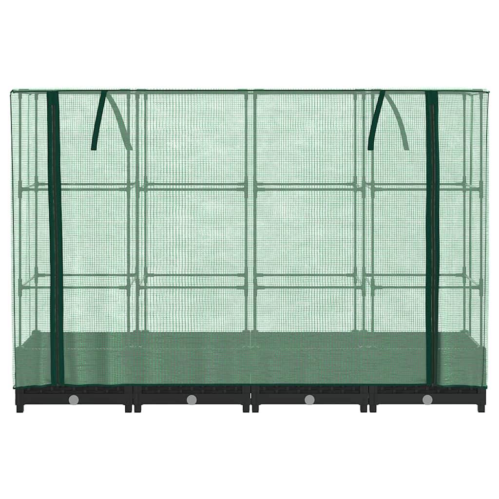 ComfortXL - Carré potager surélevé avec serre aspect rotin pour balcon jardin Noir 160x40cm – ComfortXL Outdoor Living - Image 4