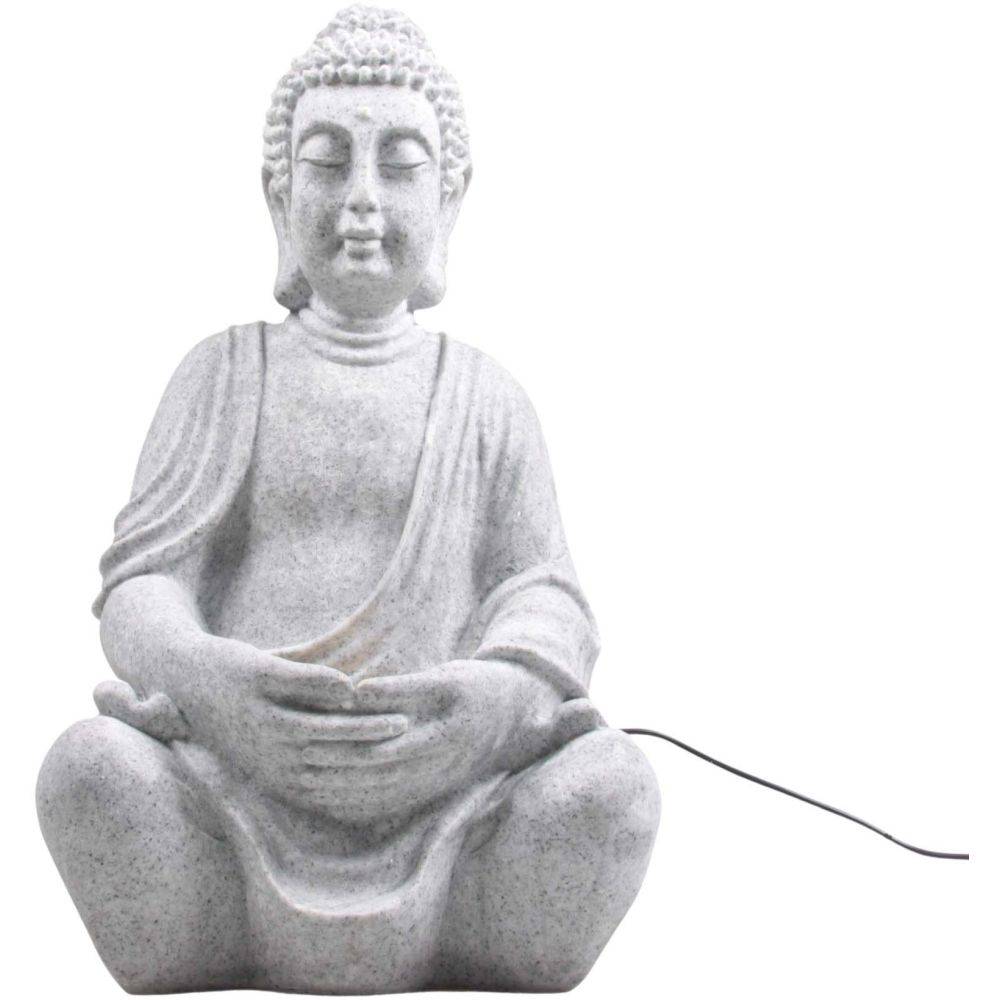 Stonelite - Fontaine bouddha assis position lotus 30 x 25 x 50 cm - Imagen 3