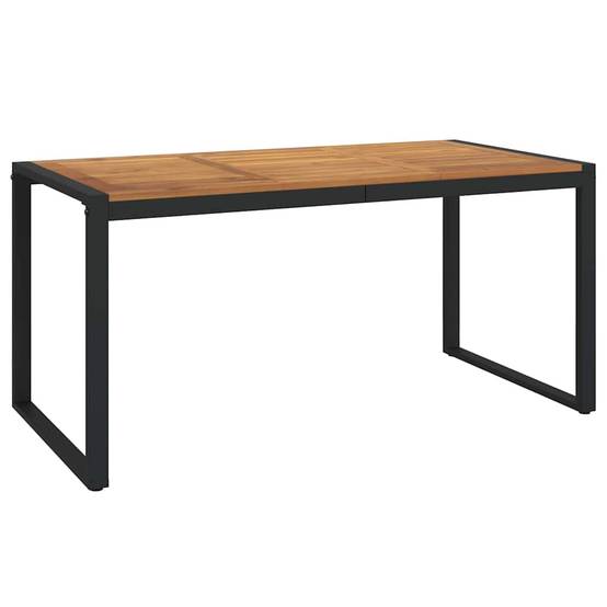 Ensemble salle à manger jardin 7 pcs Polyrotin Bois Acacia Noir et Marron 160 x 80 x 75 cm - PANGIVO - Image 6