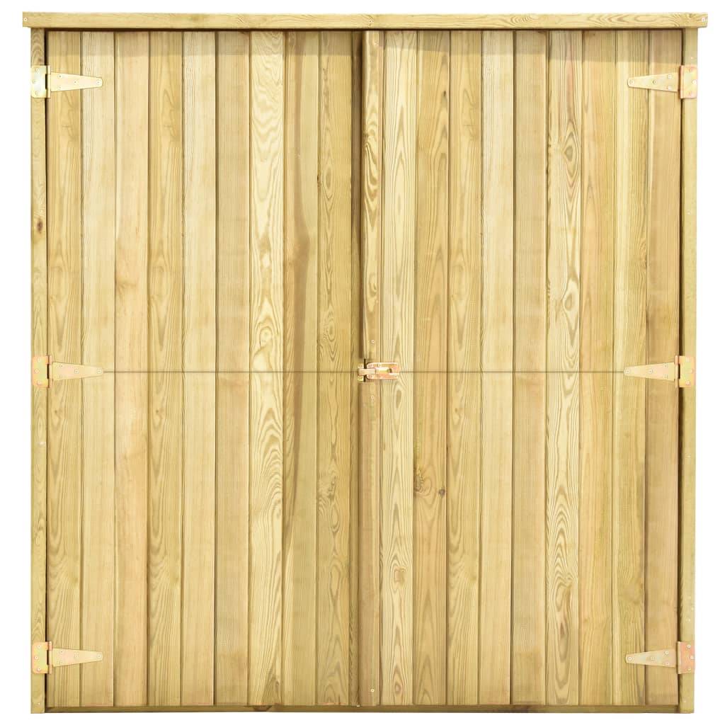 Abri de jardin cabane cabanon maison de stockage remise extérieur hangar outils robuste 163 x 50 x 171 cm Pinède imprégnée marron - Image 2