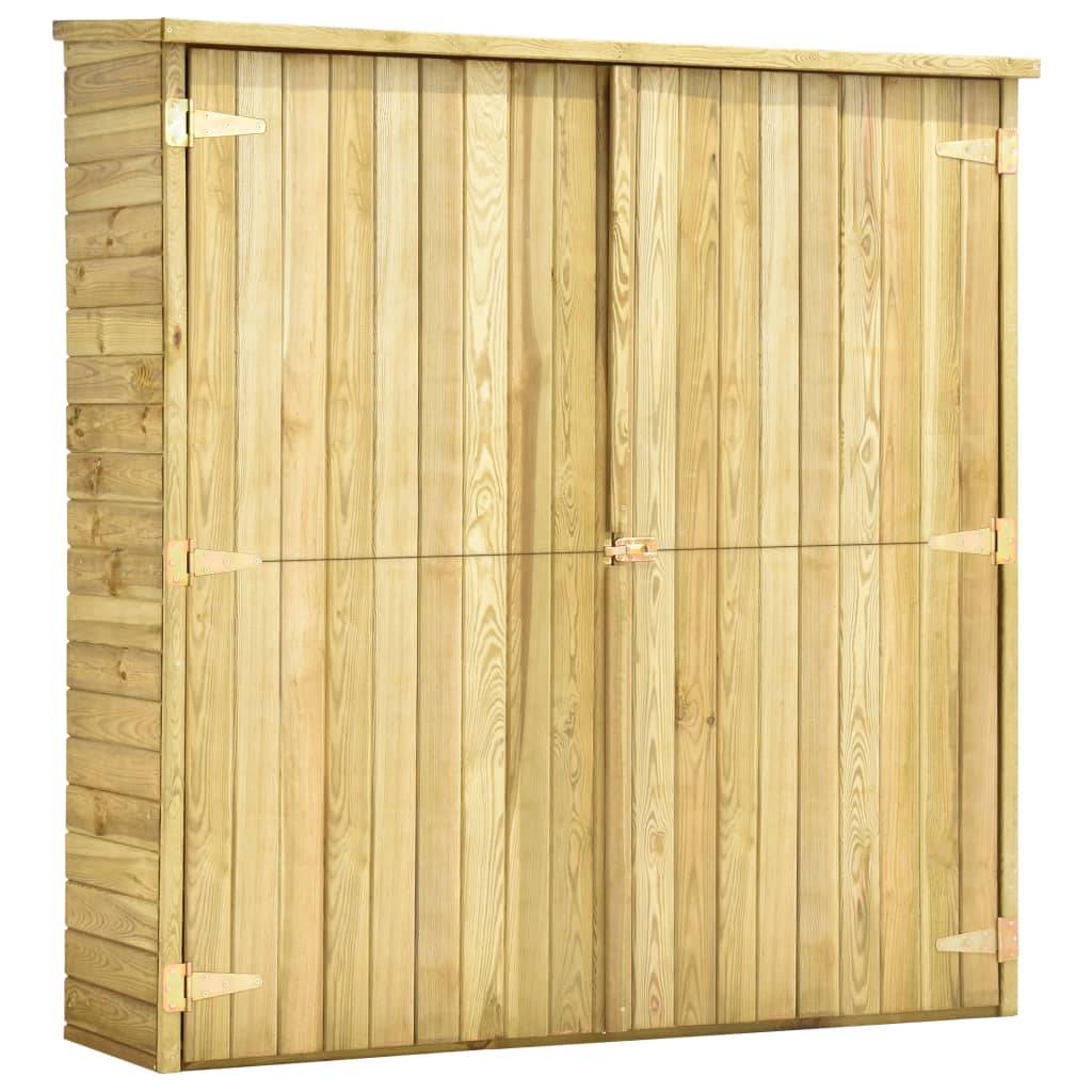 Abri de jardin cabane cabanon maison de stockage remise extérieur hangar outils robuste 163 x 50 x 171 cm Pinède imprégnée marron - Image 1