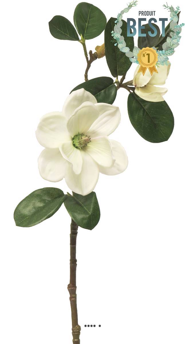 Artificielles - Magnolia du Japon artificiel en tige, H 51 cm Crème - BEST - couleur: Crème - Imagen 1
