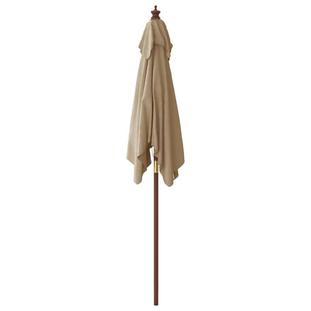 Helloshop26 - Parasol mobilier de jardin avec mât en bois 198 x 198 x 231 cm taupe - Imagen 3