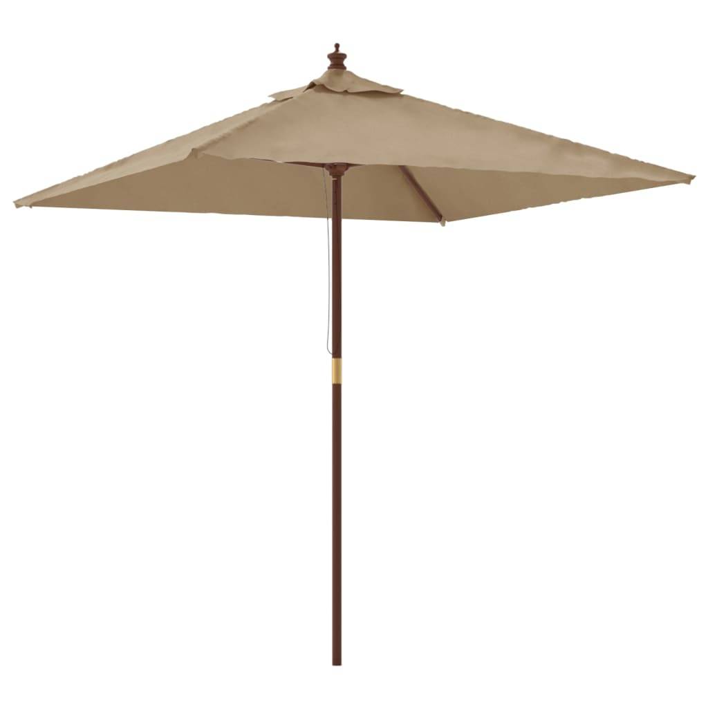 Helloshop26 - Parasol mobilier de jardin avec mât en bois 198 x 198 x 231 cm taupe - Imagen 1