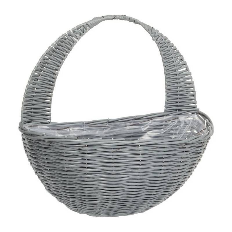 Smart Garden - Panier Mural - Faux Rotin - Gris - 41 Cm - Smart Garden - Imagen 1