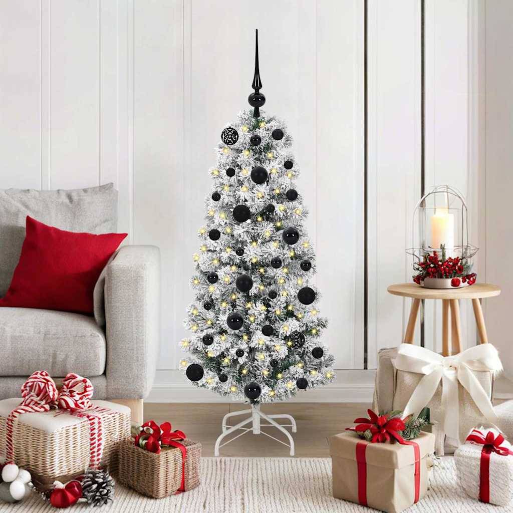ComfortXL - Sapin de Noël Artificiel Pré-Décoré 120 cm, Guirlande LED Intégrée et 61 Ornements Inclus – ComfortXL Outdoor Living - Image 1