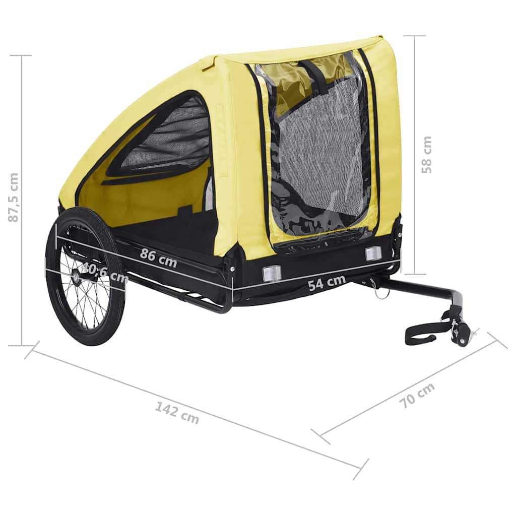 Vidaxl - Remorque de vélo pour animaux de compagnie jaune et noir vidaXL 92596 - Imagen 3