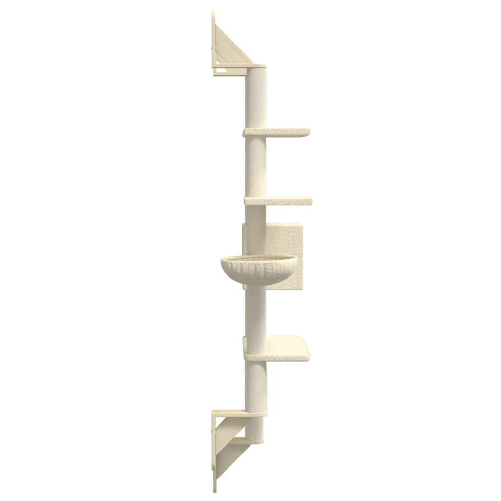 Arbre à chat mural - Arbre à grimper pour chat - Tour à chat avec griffoir crème 180 cm - Image 5