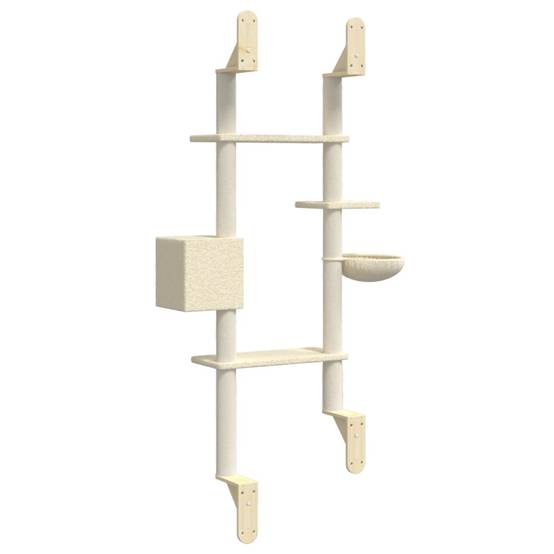 Arbre à chat mural - Arbre à grimper pour chat - Tour à chat avec griffoir crème 180 cm - Image 6