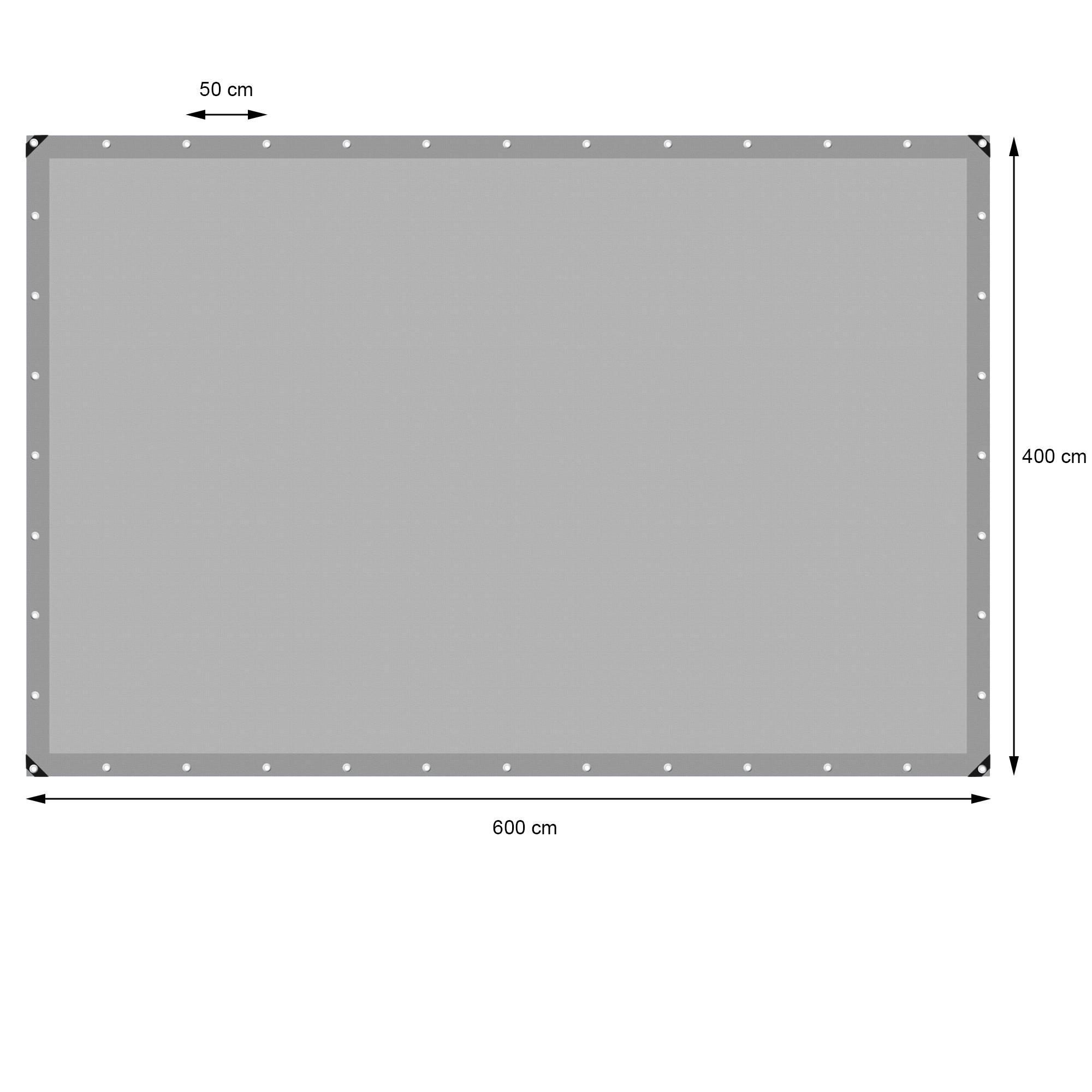 Ecd-Germany - Bâche de Protection Imperméable à l'Eau avec Oeillets - 4x6 m 24m² 260 g/m² - Polyéthylène PE Gris- Résistant à la Moisissure - Imagen 5