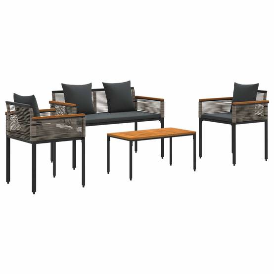 Ensemble de meubles d'extérieur 4 pcs | Mobilier d'extérieur Gris et Gris foncé Maison Chic - Image 1