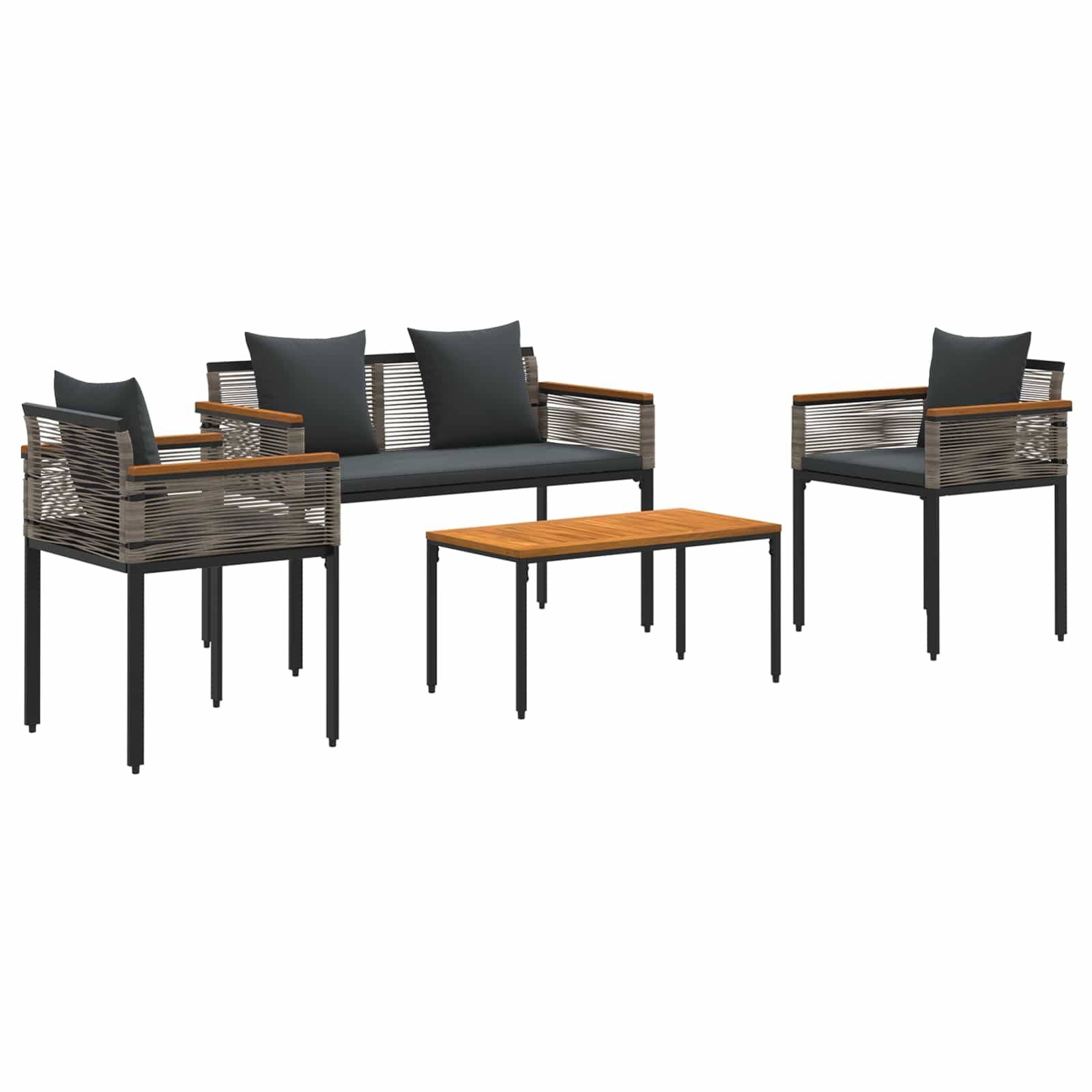 Ensemble de meubles d'extérieur 4 pcs | Mobilier d'extérieur Gris et Gris foncé Maison Chic - Image 1