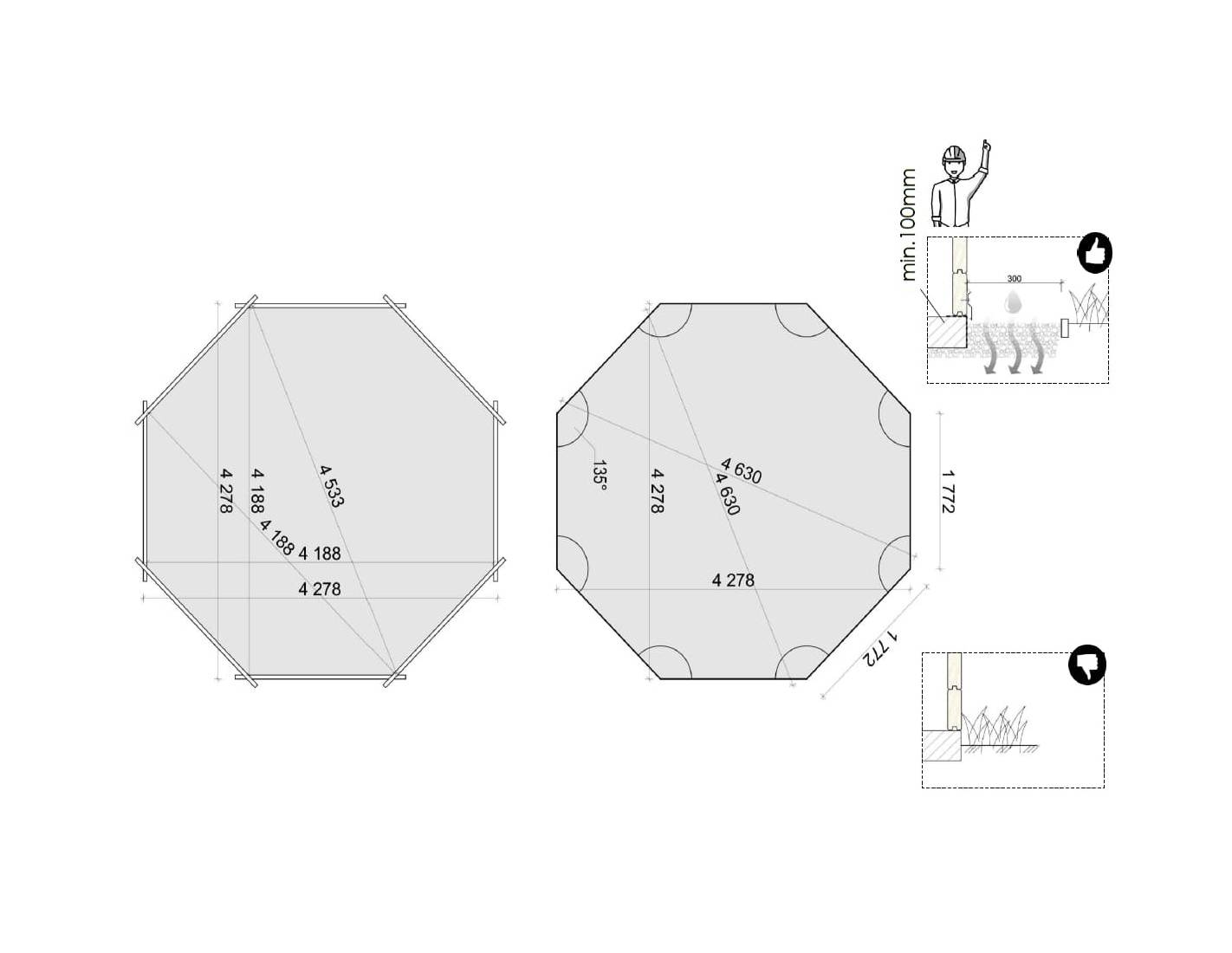 Altanka - Piscine en bois 4.71x4.72 - H.1.2 m autoportante - BAS753OSP+SZA7 - Imagen 7
