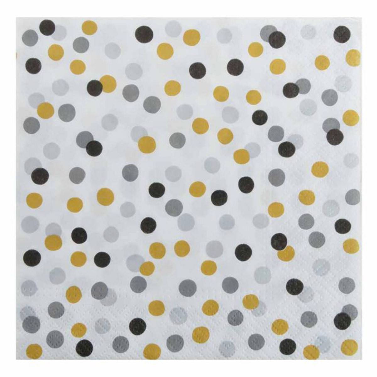 Lot de 20 Serviettes en Papier "Confettis" 33x33cm Multicolore
