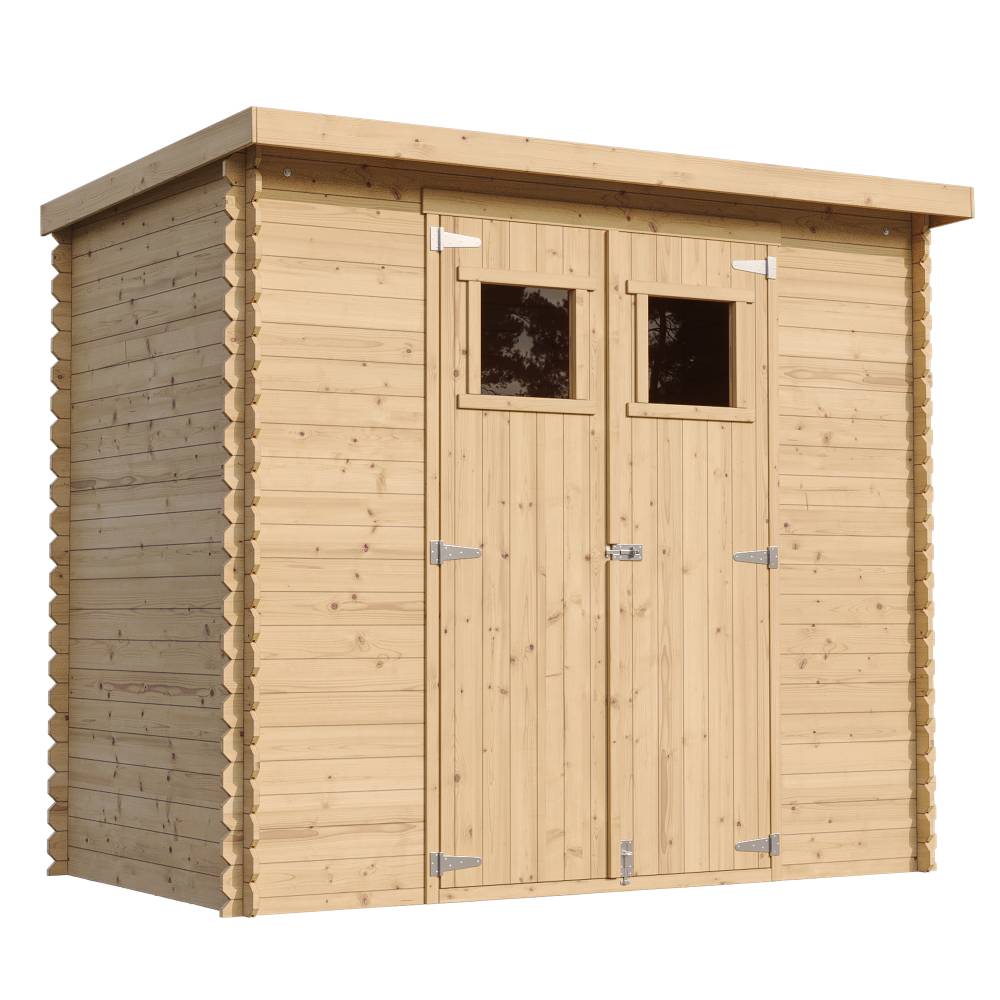 Timbela - Abri de jardin en bois l239xL142xH200cm/2.63 m² - Stockage extérieur - Petit abri à outils, Local à vélos - 19 mm d’épaisseur - Timbela M310 - Imagen 3