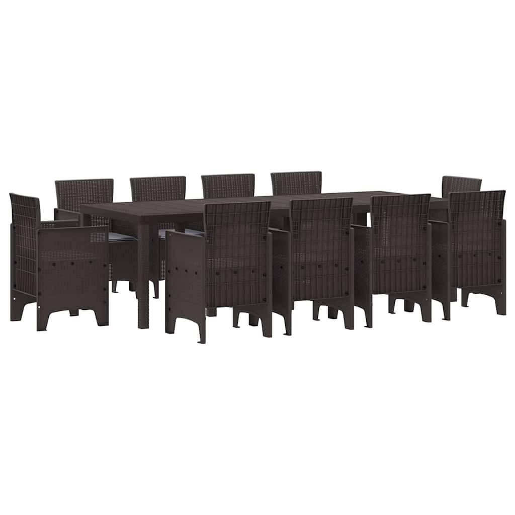 ComfortXL - Table et Chaises de Jardin 10 Places en Résine Tressée Ensemble Complet pour Repas en Famille Marron – ComfortXL Outdoor Living - Image 2