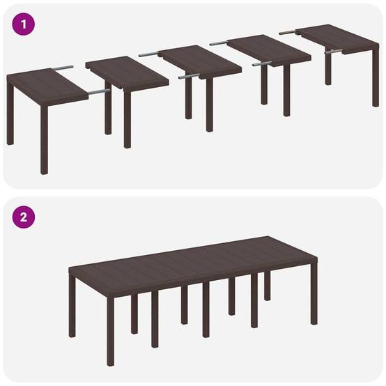 ComfortXL - Table et Chaises de Jardin 10 Places en Résine Tressée Ensemble Complet pour Repas en Famille Marron – ComfortXL Outdoor Living - Image 6