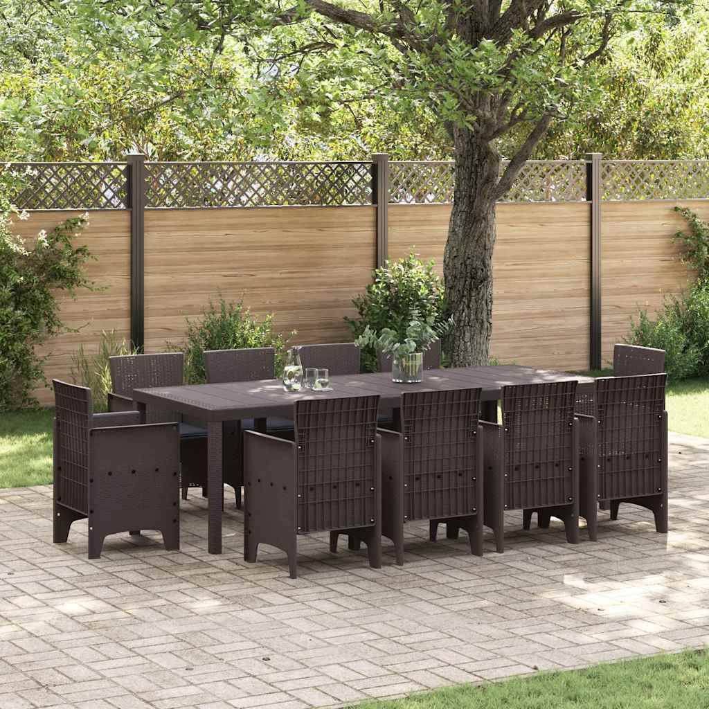 ComfortXL - Table et Chaises de Jardin 10 Places en Résine Tressée Ensemble Complet pour Repas en Famille Marron – ComfortXL Outdoor Living - Image 1