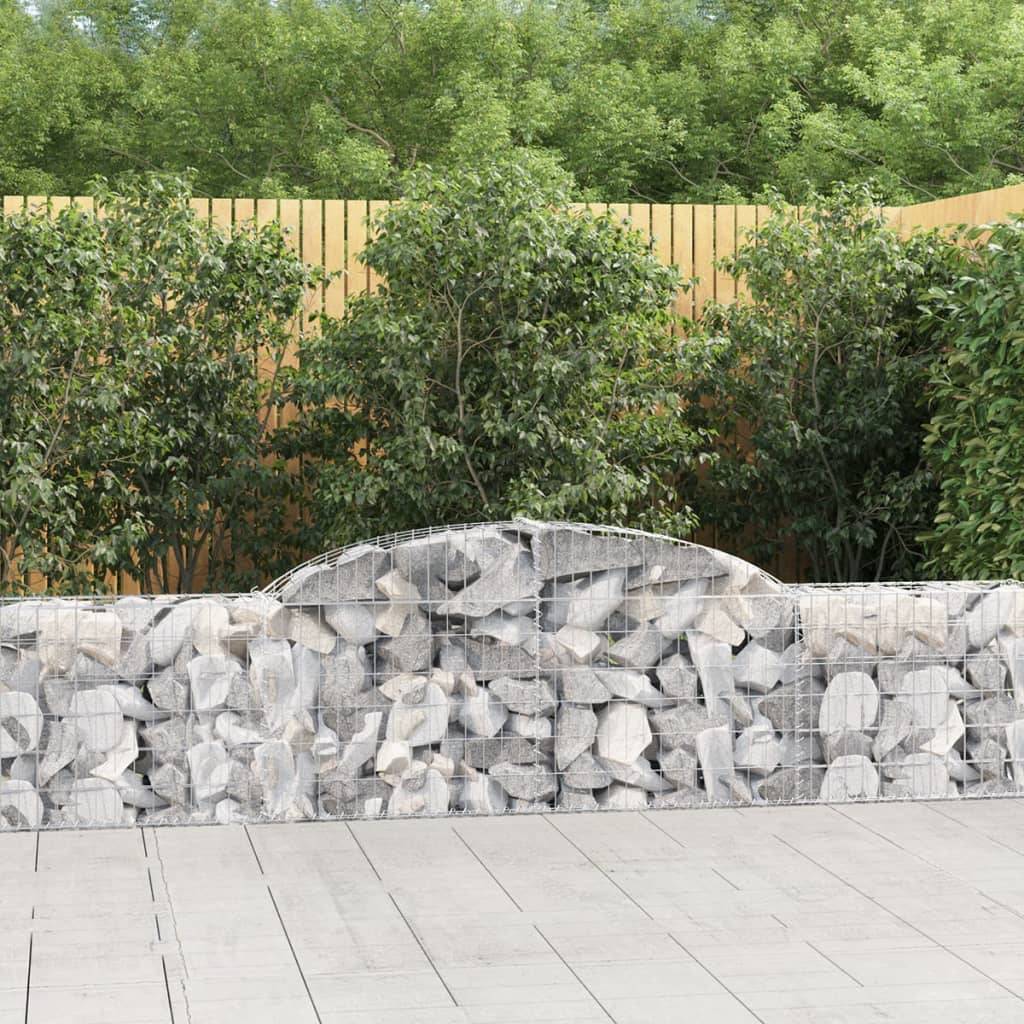 ComfortXL - Gabion Arqué Fer Galvanisé Mur Soutènement Jardin 11pcs 300x30x60/80cm - ComfortXL Outdoor Living - Image 1