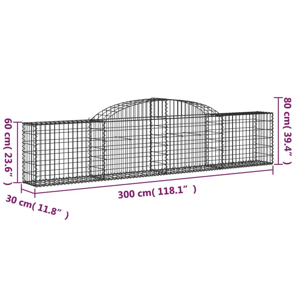 ComfortXL - Gabion Arqué Fer Galvanisé Mur Soutènement Jardin 11pcs 300x30x60/80cm - ComfortXL Outdoor Living - Image 6