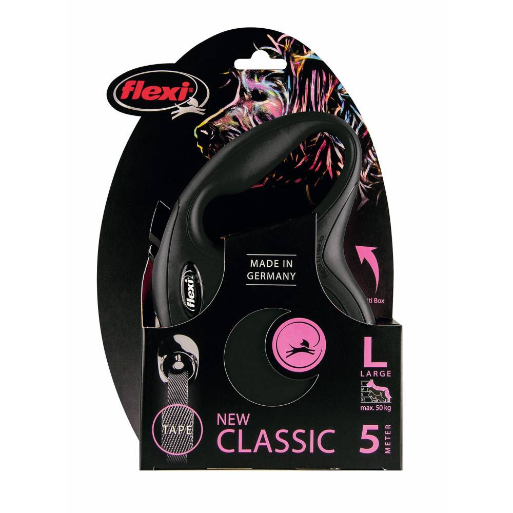 Flexi - Flexi - Laisse sangle 5 mètres L Max 50 KG noir laisse pour chien - Imagen 4