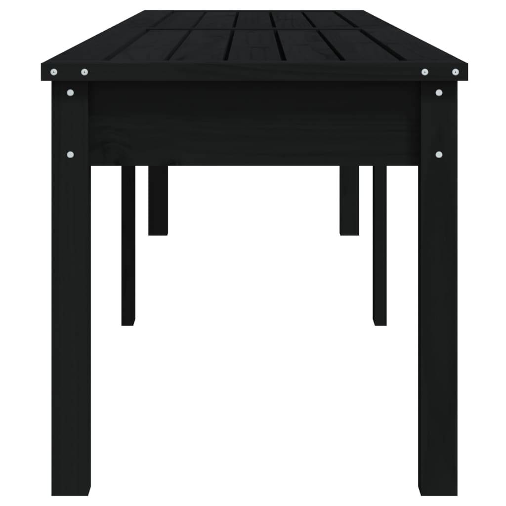 Helloshop26 - Banc de jardin meuble de patio d'extérieur terrasse à 2 places 203,5 x 44 x 45 cm bois massif de pin noir - Imagen 3