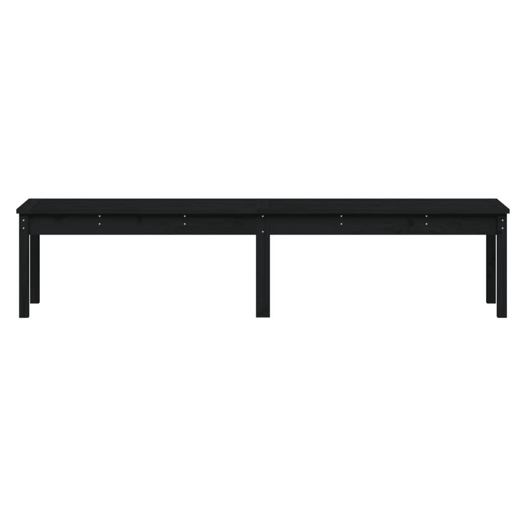 Helloshop26 - Banc de jardin meuble de patio d'extérieur terrasse à 2 places 203,5 x 44 x 45 cm bois massif de pin noir - Imagen 2