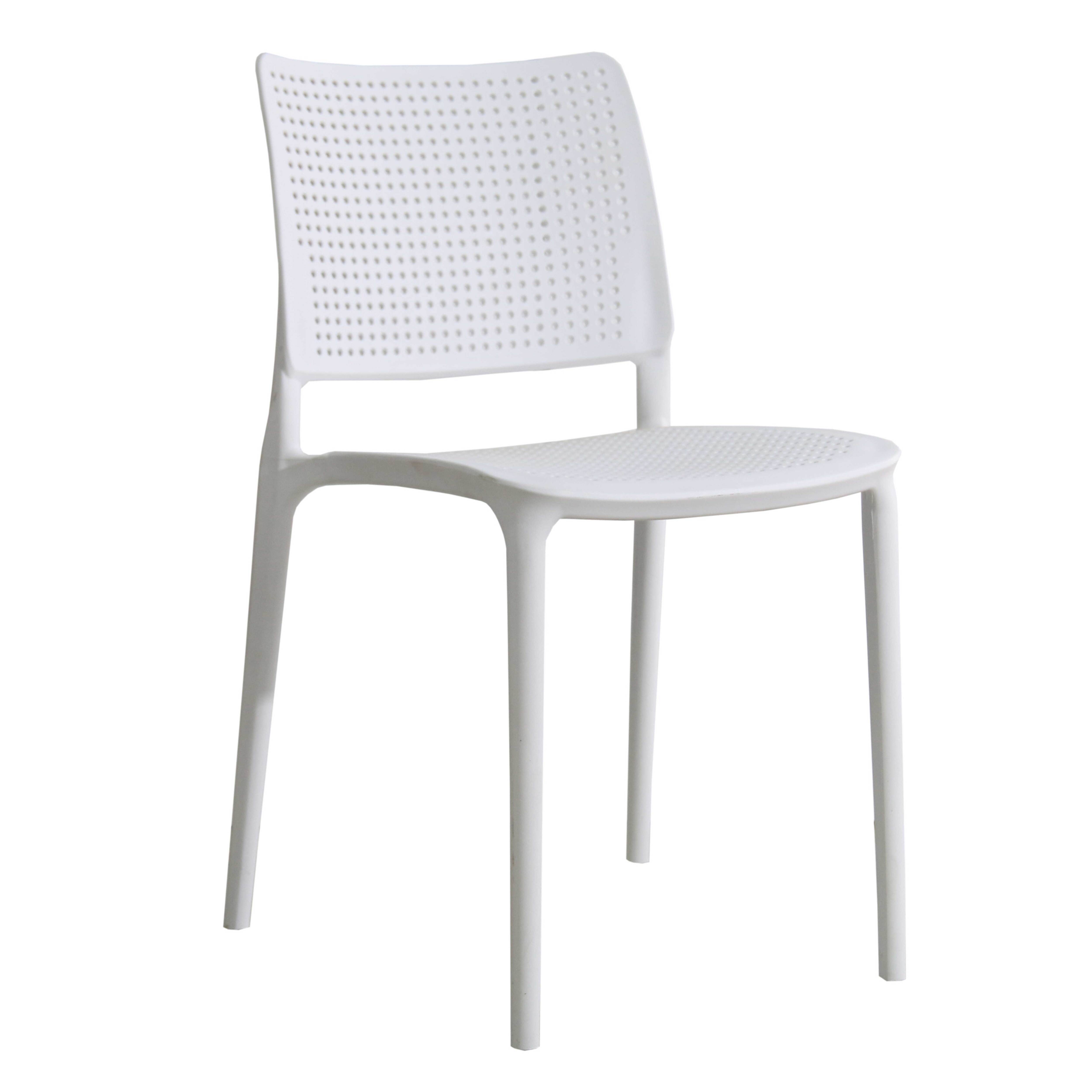 Oviala - Chaise de terrasse ajourée en plastique blanc Riga - Oviala - Imagen 1